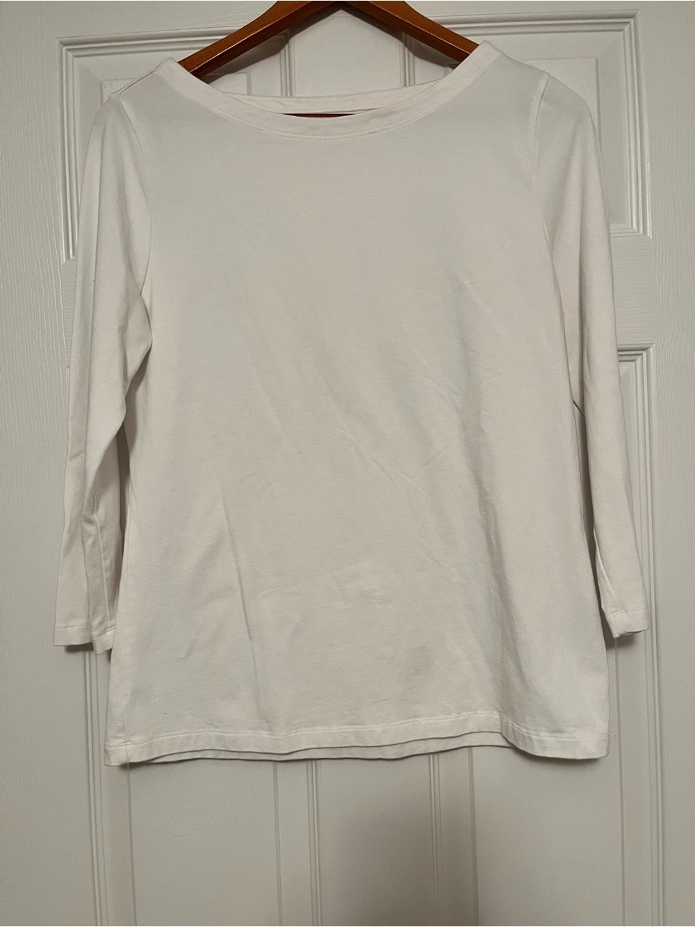 Soft Surroundings White Long Sleeve T-shirt White Soft Cotton Modal Minimalist M